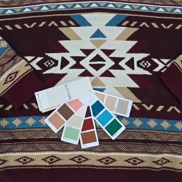 Wrangler Retro Aztec Knit Zip Hoodie Sweater Jacket – Women’s Small - Picture 5 of 5